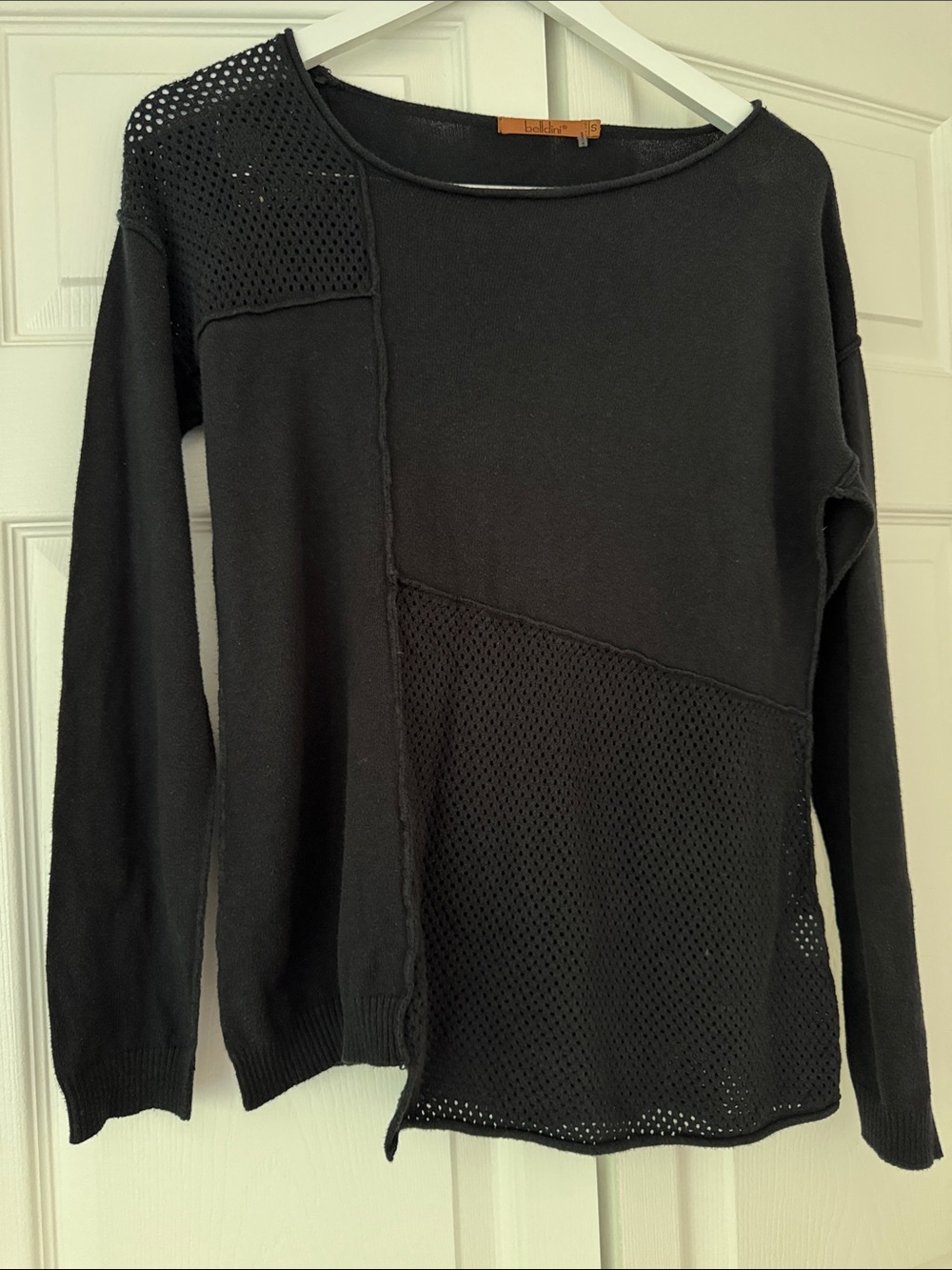 Belldini Small Patchwork Sweater wide lightly rolled neck